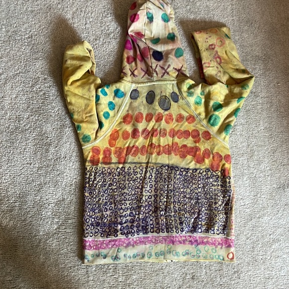 Artsy unique hand painted Cotton hoodie size S - Picture 6 of 7